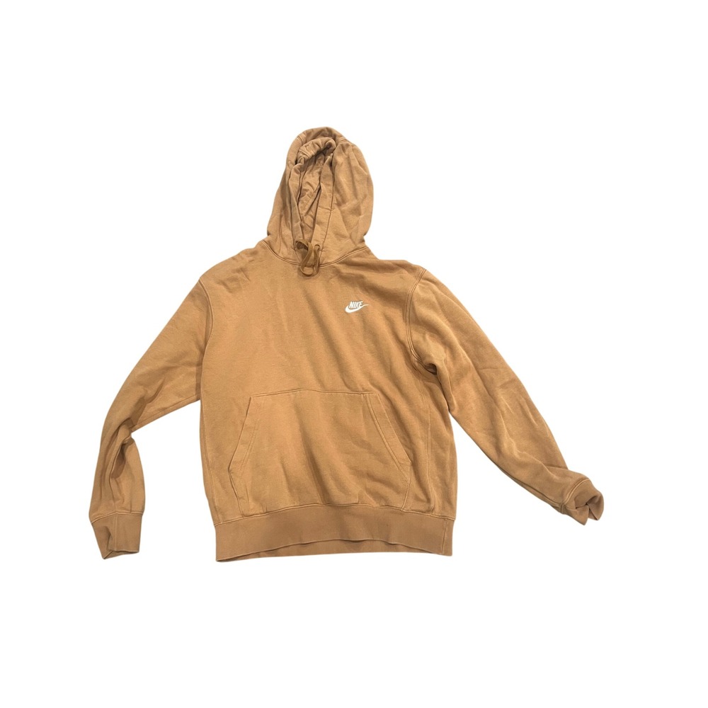 Nike Hoodie Womens Small Tan Khaki Pullover Fleece Swoosh Sz S Streetwear Basic